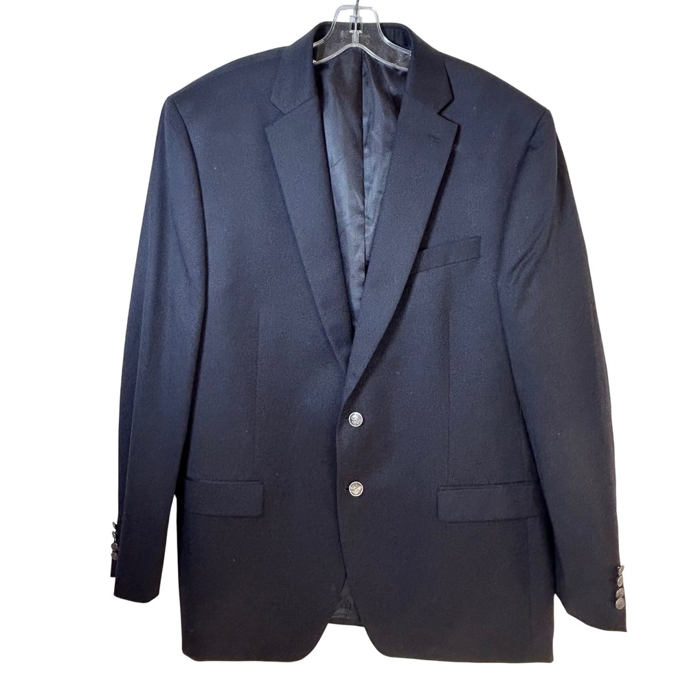 Michael Michael Kors Blend Dark Navy Blue Sport Coat Blazer‎ 46L Two Button Long